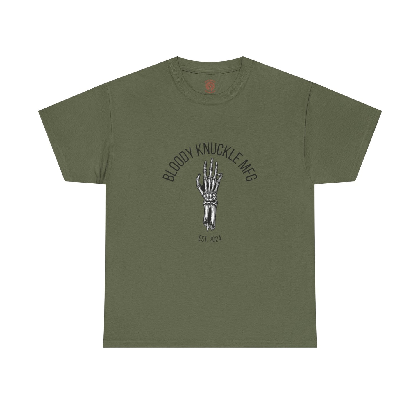 Bloody Knuckle MFG Skeleton Hand Tee — Vintage Biker Graphic T-Shirt