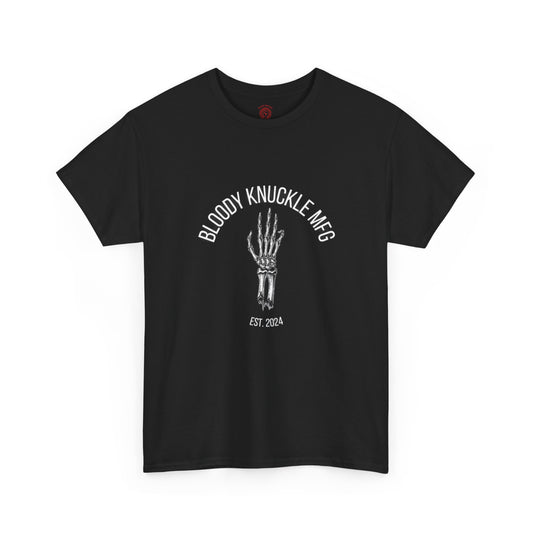 Bloody Knuckle MFG Skeleton Hand Tee — Vintage Biker Graphic T-Shirt